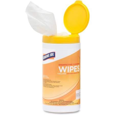 Genuine Joe Lemon Disinfecting Cleaning Wipes (14142)