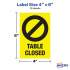 Avery Surface Safe TABLE CLOSED Preprinted Decals (83075)