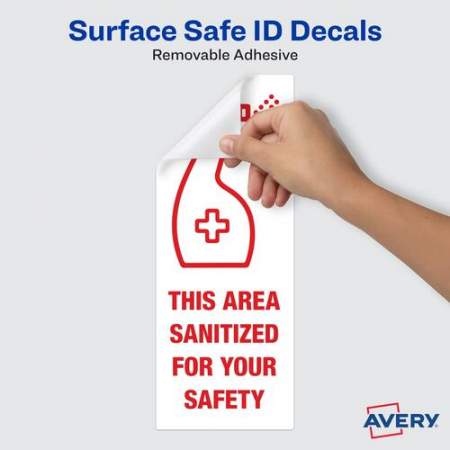Avery Surface Safe THIS AREA SANITIZED Decals (83080)