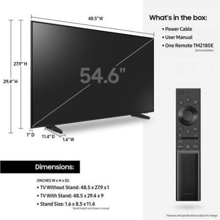 Samsung | 55" | Q60A | QLED | 4K UHD | Smart TV | QN55Q60AAFXZA | 2021