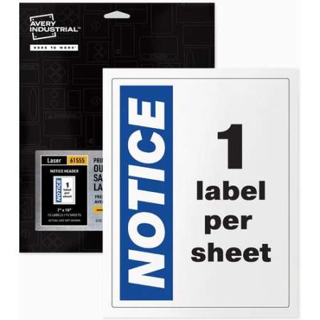 Avery NOTICE Header Self-Adhesive Outdoor Sign (61555)