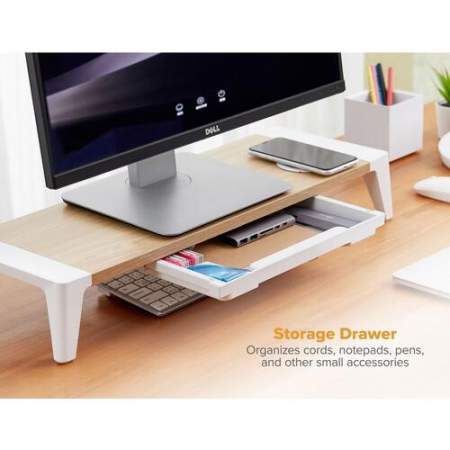 Bostitch Wireless Charging Wooden Monitor Stand (STND2408WH)