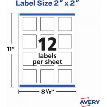 Avery Sure Feed Glossy White Square Labels (22565)