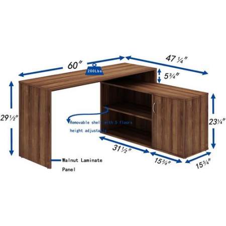 Lorell L-Shape Workstation with Cabinet (18315)
