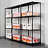NSF Certified Industrial Four-Shelf Wire Shelving Kit, 36w x 24d x 72h, Black (SW503624BL)