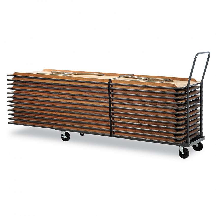 Chair/Table Cart, Metal, 600 lb Capacity, 20.86" x 50.78" to 72.04" x 43.3", Black (FTCART)