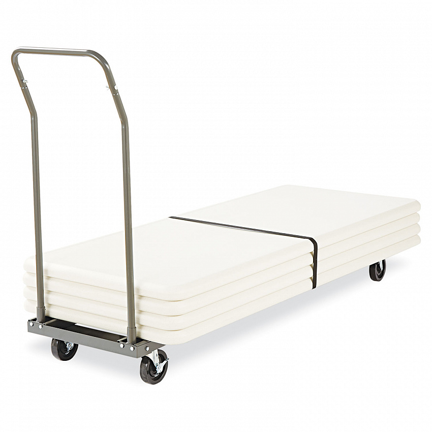 Chair/Table Cart, Metal, 600 lb Capacity, 20.86" x 50.78" to 72.04" x 43.3", Black (FTCART)