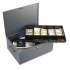 SteelMaster Extra Large Cash Box with Handles, 10 Compartments, Key Lock, 15.25 x 11.13 x 6.13, Steel, Gray (221F15TGRA)