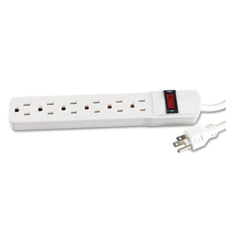 Innovera Six-Outlet Power Strip, 15 ft Cord, 1.94 x 10.19 x 1.19, Ivory (73315)
