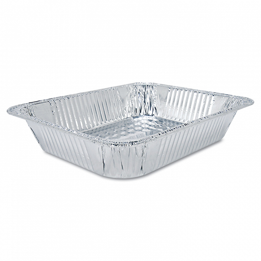 Aluminum Steam Table Pans, Half-Size Shallow, 1.69" Deep, 10.38 x 12.75, 100/Carton (32035)