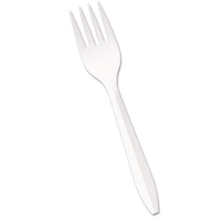 Boardwalk Mediumweight Polypropylene Cutlery, Fork, White, 1000/Carton (FORKMWPP)
