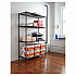 NSF Certified Industrial Four-Shelf Wire Shelving Kit, 48w x 18d x 72h, Black (SW504818BL)