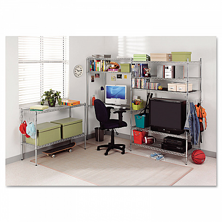 NSF Certified Industrial Four-Shelf Wire Shelving Kit, 48w x 18d x 72h, Silver (SW504818SR)