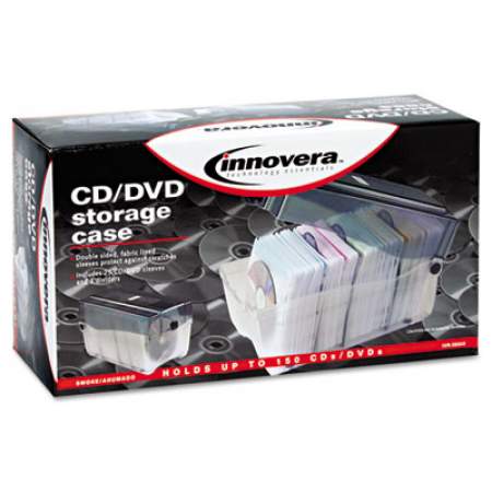 Innovera CD/DVD Storage Case, Holds 150 Discs, Clear/Smoke (39502)