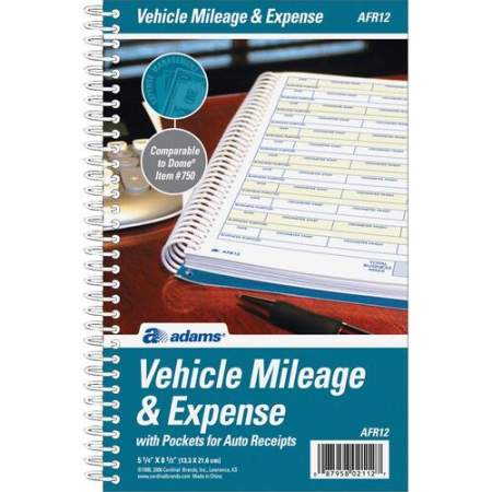 Adams Vehicle Mileage/Expense Journal Pocket (AFR12)