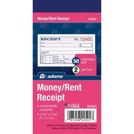 Adams Money/rent Receipt Books (DC2501)