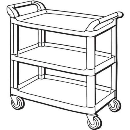 Rubbermaid Commercial 3-Shelf Mobile Utility Cart (409100 BLA)