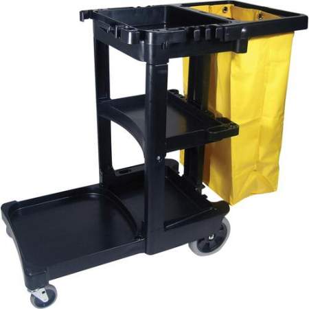 Rubbermaid Commercial Janitor Cart With Zipper Yellow Vinyl Bag (617388)