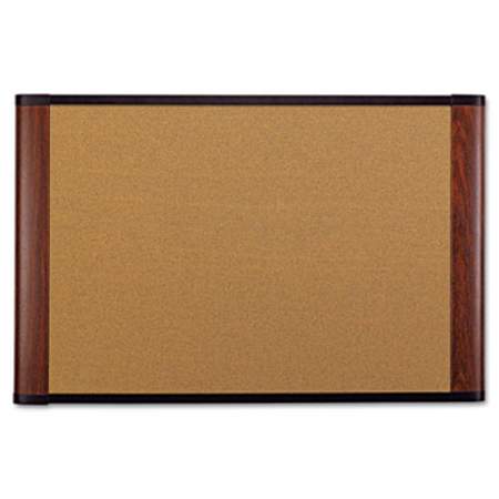 3M Cork Bulletin Board, 36 x 24, Aluminum Frame w/Mahogany Wood Grained Finish (C3624MY)