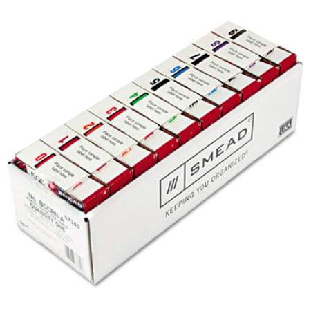 Smead Numerical End Tab File Folder Labels, 0-9, 1 x 1.25, White, 500/Roll, 10 Rolls/Box (67380)