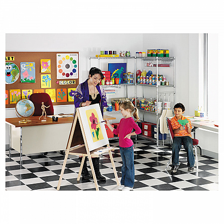 NSF Certified Industrial Four-Shelf Wire Shelving Kit, 36w x 18d x 72h, Silver (SW503618SR)