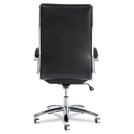 Alera Neratoli High-Back Slim Profile Chair, Faux Leather, 275 lb Cap, 17.32" to 21.25" Seat Height, Black Seat/Back, Chrome (NR4119)
