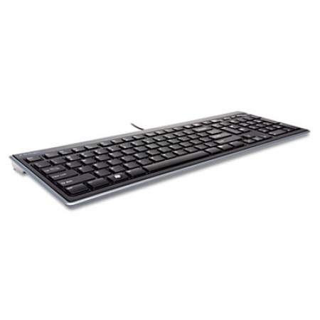 Kensington Slim Type Standard Keyboard, 104 Keys, Black/Silver (72357)
