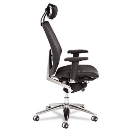 Alera K8 Series Ergonomic Multifunction Mesh Chair, Supports 275 lb, 18.9" to 21.85" Seat, Black Seat/Back, Aluminum Base (KE4218)