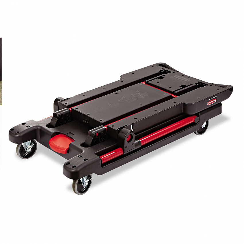 Convertible Utility Cart, Plastic, 2 Shelves, 400 lb Capacity, 23.88" x 45.13" x 34.38", Black (430000BK)