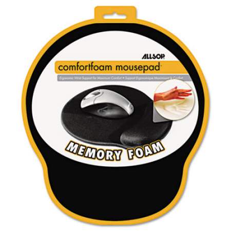 Allsop MousePad Pro Memory Foam Mouse Pad with Wrist Rest, 9 x 10 x 1, Black (30203)