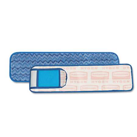Rubbermaid Commercial HYGEN HYGEN Wet Pad w/Scrubber, Nylon/Polyester Microfiber, 18" Long, Blue (Q415BE)