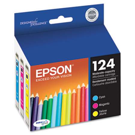 Epson T124520-S (124) DURABrite Ultra Ink, Cyan/Magenta/Yellow