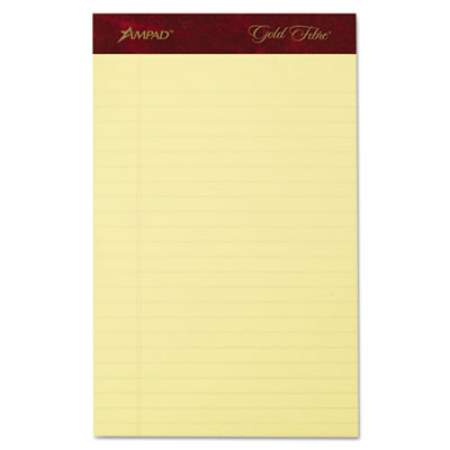 Ampad Gold Fibre Writing Pads, Narrow Rule, 50 Canary-Yellow 5 x 8 Sheets, 4/Pack (20029)