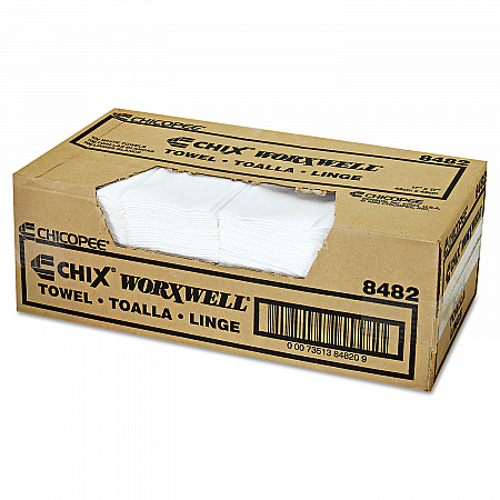 Durawipe Shop Towels, 17 x 17, Z Fold, White, 100/Carton (8482)