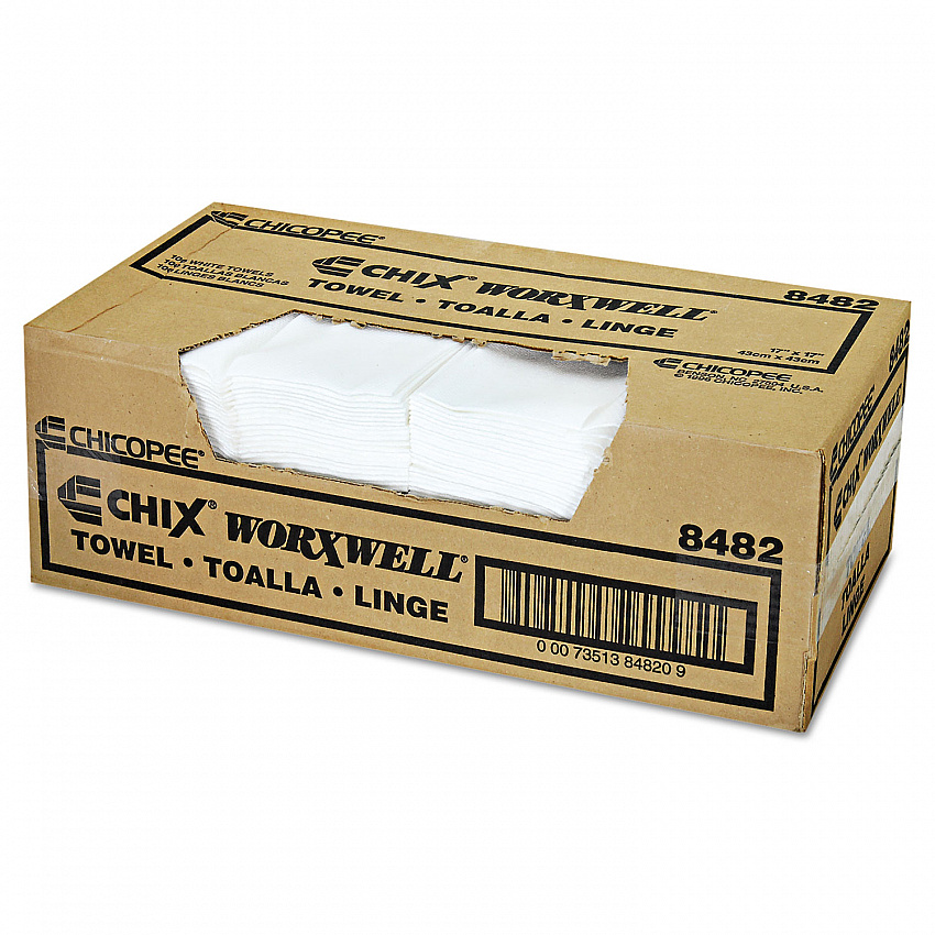 Durawipe Shop Towels, 17 x 17, Z Fold, White, 100/Carton (8482)