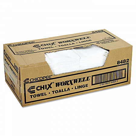 Durawipe Shop Towels, 17 x 17, Z Fold, White, 100/Carton (8482)