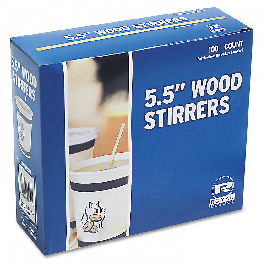 Wood Stir Sticks, 5.5", 10,000/Carton (R810CT)