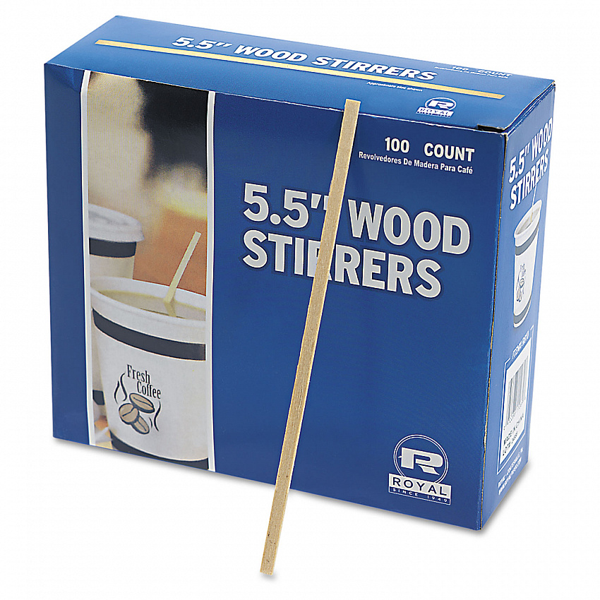Wood Stir Sticks, 5.5", 10,000/Carton (R810CT)