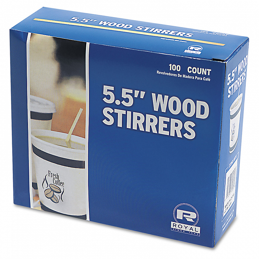 Wood Stir Sticks, 5.5", 10,000/Carton (R810CT)
