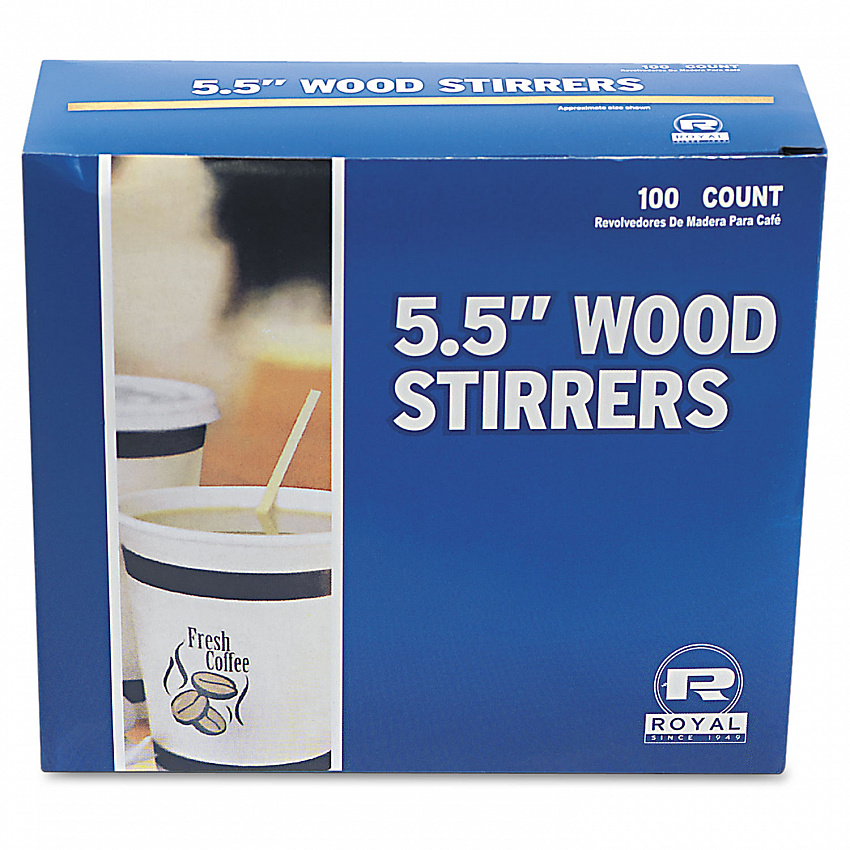 Wood Stir Sticks, 5.5", 10,000/Carton (R810CT)