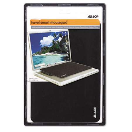 Allsop Travel Notebook Optical Mouse Pad, Nonskid Back, 11 x 7 1/4, Black (29592)