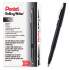 Pentel Rolling Writer Roller Ball Pen, Stick, Medium 0.8 mm, Black Ink, Black Barrel, Dozen (R100A)