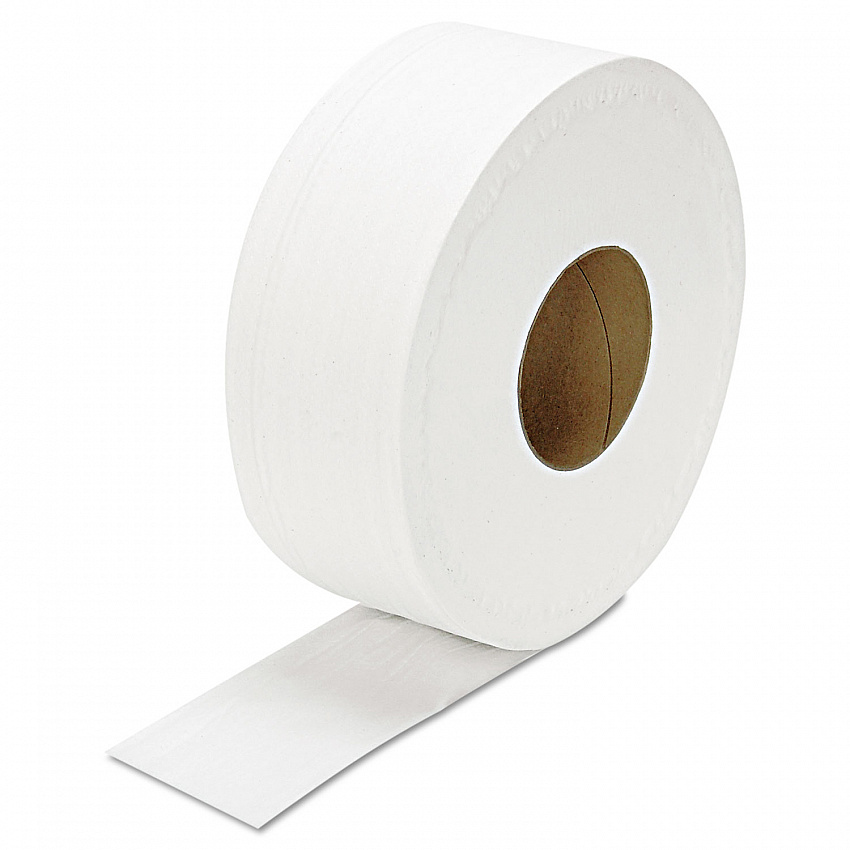 JRT Jumbo Bath Tissue, Septic Safe, 2-Ply, 3.3" x 1,000 ft, White, 12 Rolls/Carton (JRT1000)