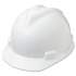 MSA V-Gard Hard Hats, Ratchet Suspension, Size 6 1/2 - 8, White (475358)