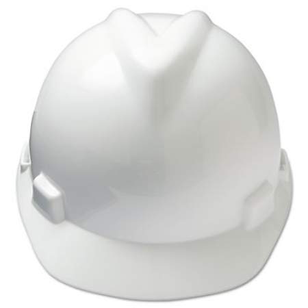MSA V-Gard Hard Hats, Ratchet Suspension, Size 6 1/2 - 8, White (475358)