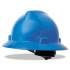 MSA V-Gard Full-Brim Hard Hats, Ratchet Suspension, Size 6 1/2 - 8, Blue (475368)