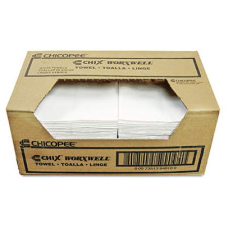 Chicopee Durawipe Shop Towels, 13 x 15, Z Fold, White, 100/Carton (8481)