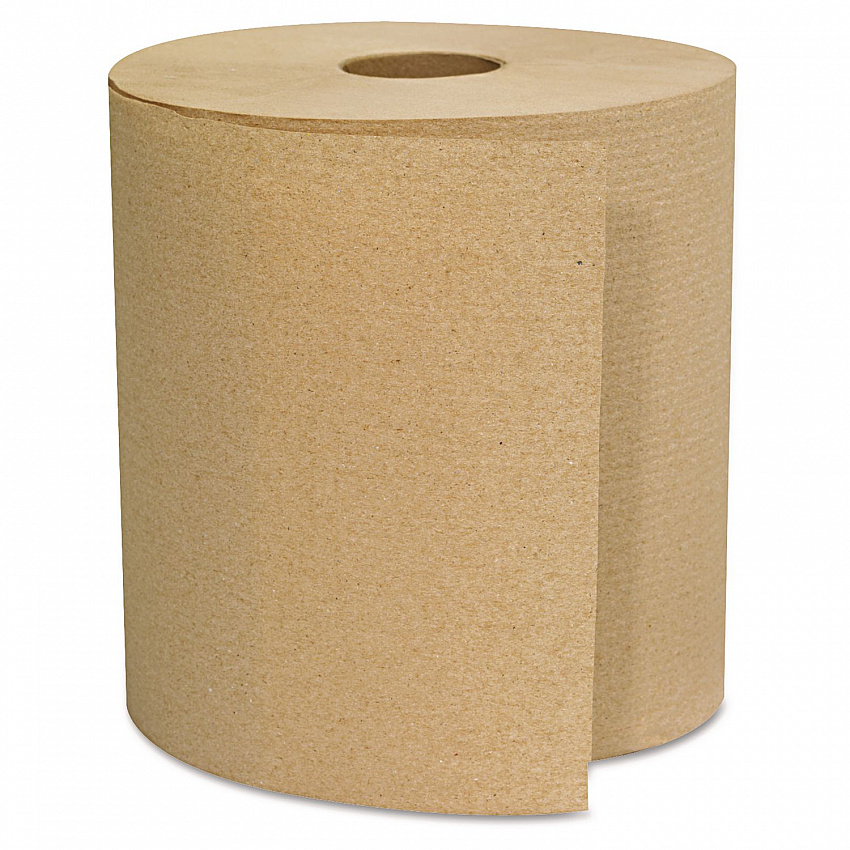 Hardwound Roll Towels, 1-Ply, 8" x 800 ft, Brown, 6 Rolls/Carton (1825)