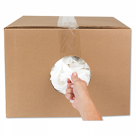 New Bleached White T-Shirt Rags, 25 Pounds/Bag (45525)