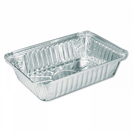Aluminum Oblong Pan, 2.25 lb, 5.94 x 8.44 x 1.81, Silver, 500/Carton (206230)